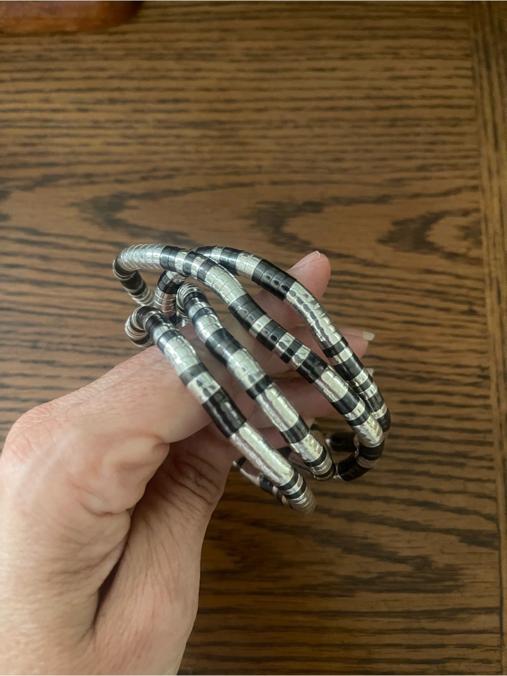 Black and Silver Snake Twist Bendable Bracelet or Necklace